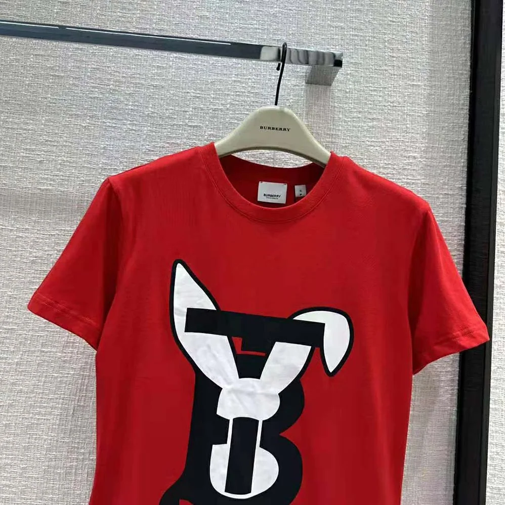Burberry Rabbit Print Cotton Oversized T-shirt for Men in Red