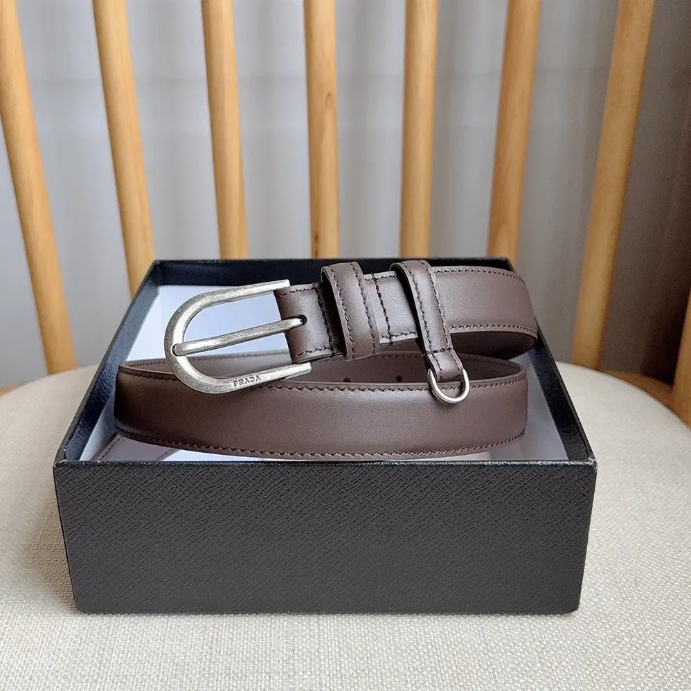 Prada Antiqued Leather Belt for Women
