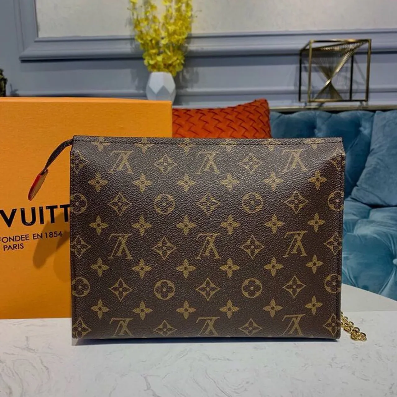 Louis Vuitton Toiletry Pouch On Chain Monogram Canvas Louis Vuitton Toiletry Pouch On Chain Monogram Canvas