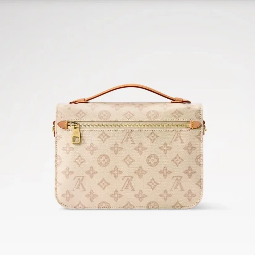 Louis Vuitton Pochette Metis MM Shoulder Bag / Monogram Origine Lin Canvas Gold Hardware