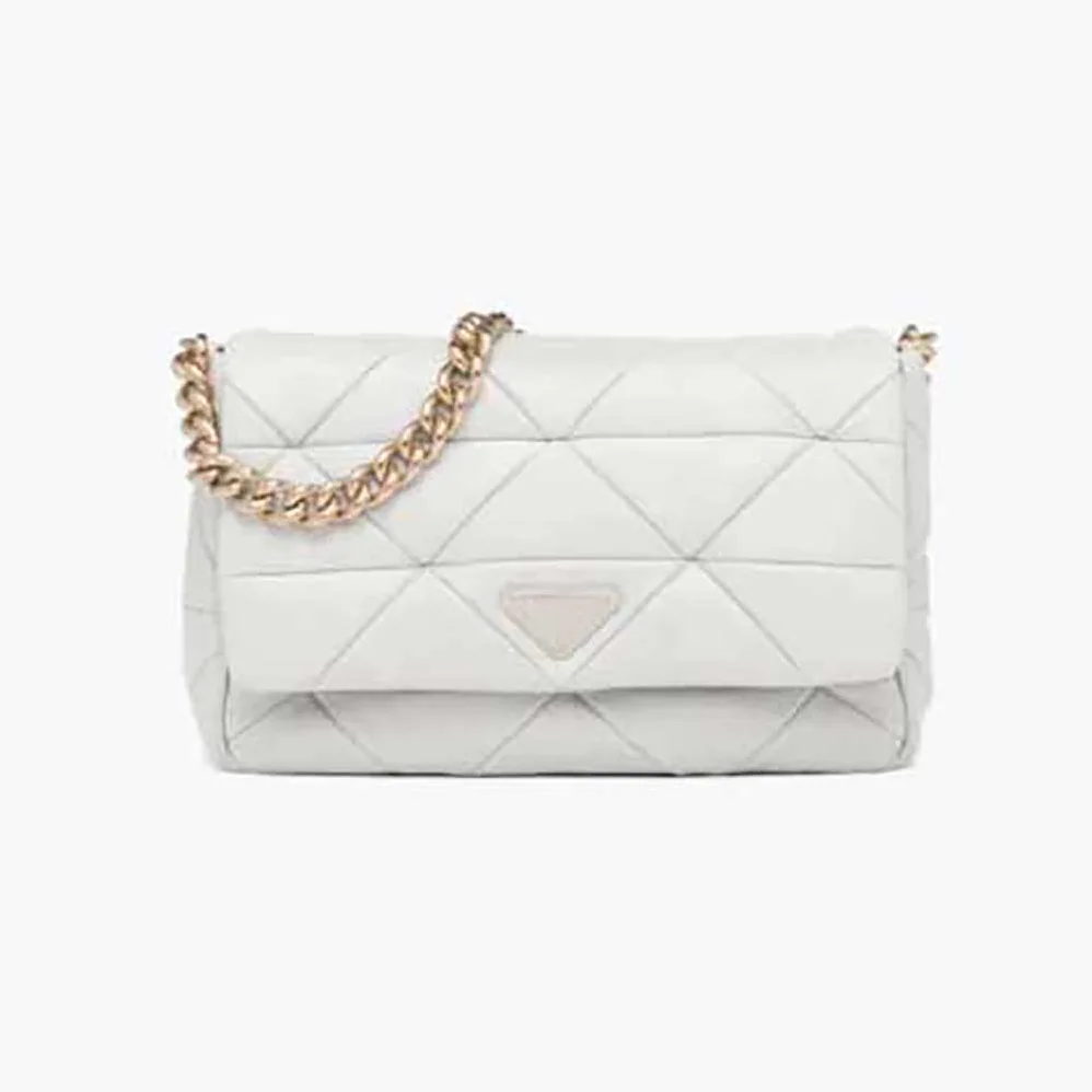 Prada System Nappa Leather Patchwork Bag for Women in White Prada System Nappa Leather Patchwork Bag for Women in White