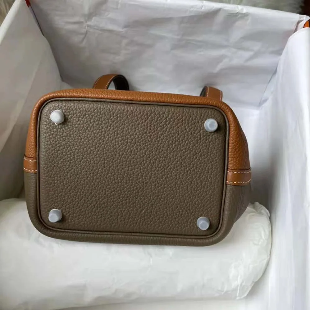 Hermes Picotin Lock 22cm in Clémence leather for Women in Brown Coffee Hermes Picotin Lock 22cm in Clémence leather for Women in Brown Coffee