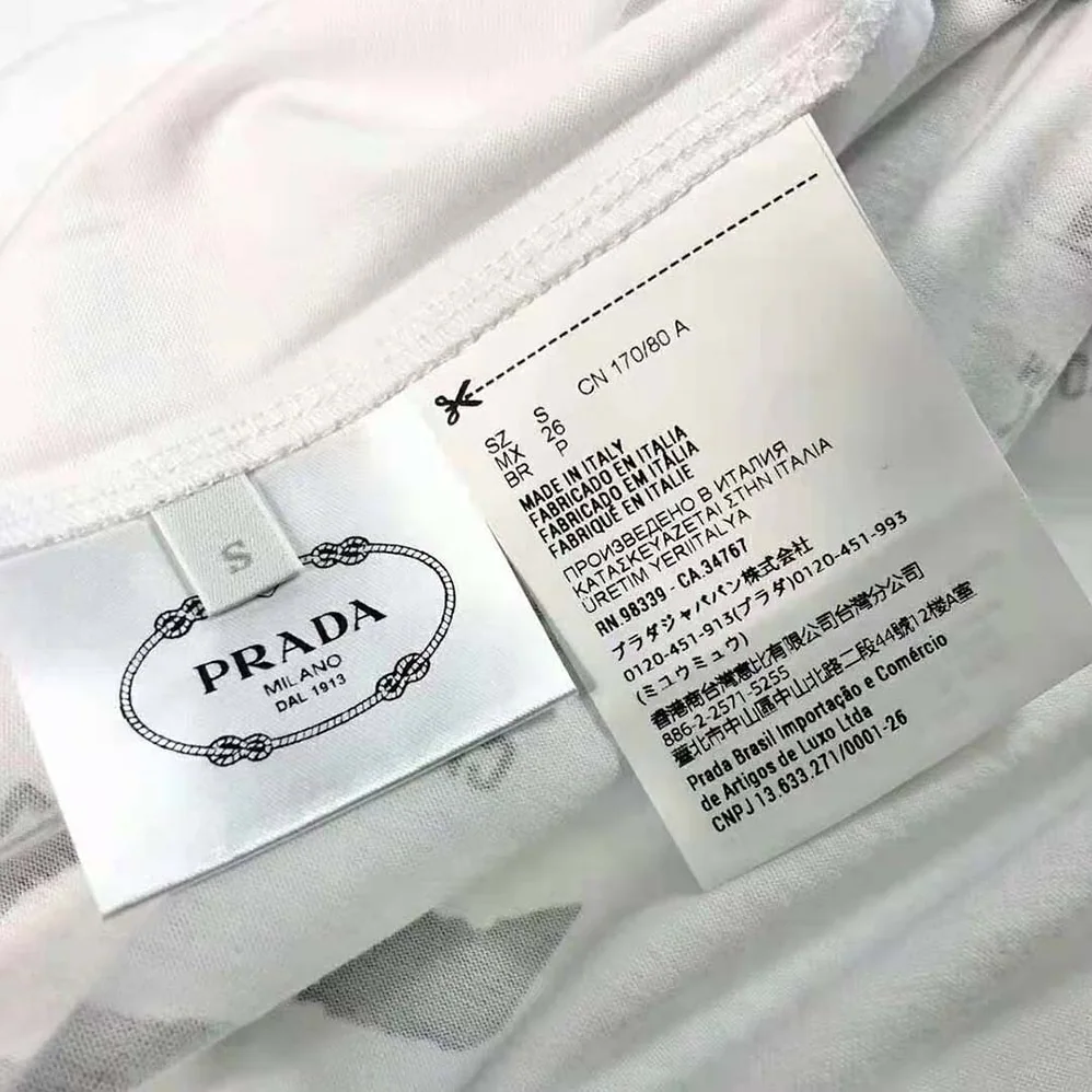 Prada Printed Jersey T-shirt for Women in White