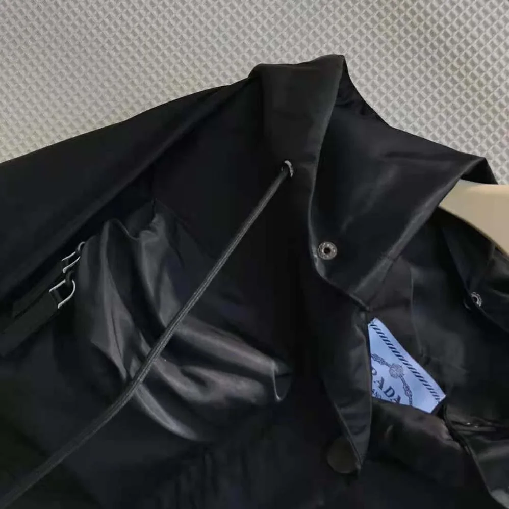 Prada Re-Nylon Gabardine Hooded Blouson Jacket for Women in Black Prada Re-Nylon Gabardine Hooded Blouson Jacket for Women in Black