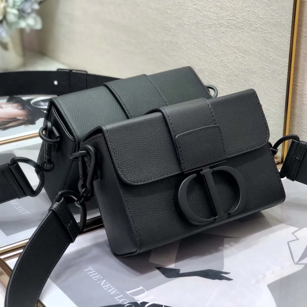 Dior 30 Montaigne Box Bag Black Ultramatte Grained Calfskin for Women Dior 30 Montaigne Box Bag Black Ultramatte Grained Calfskin for Women