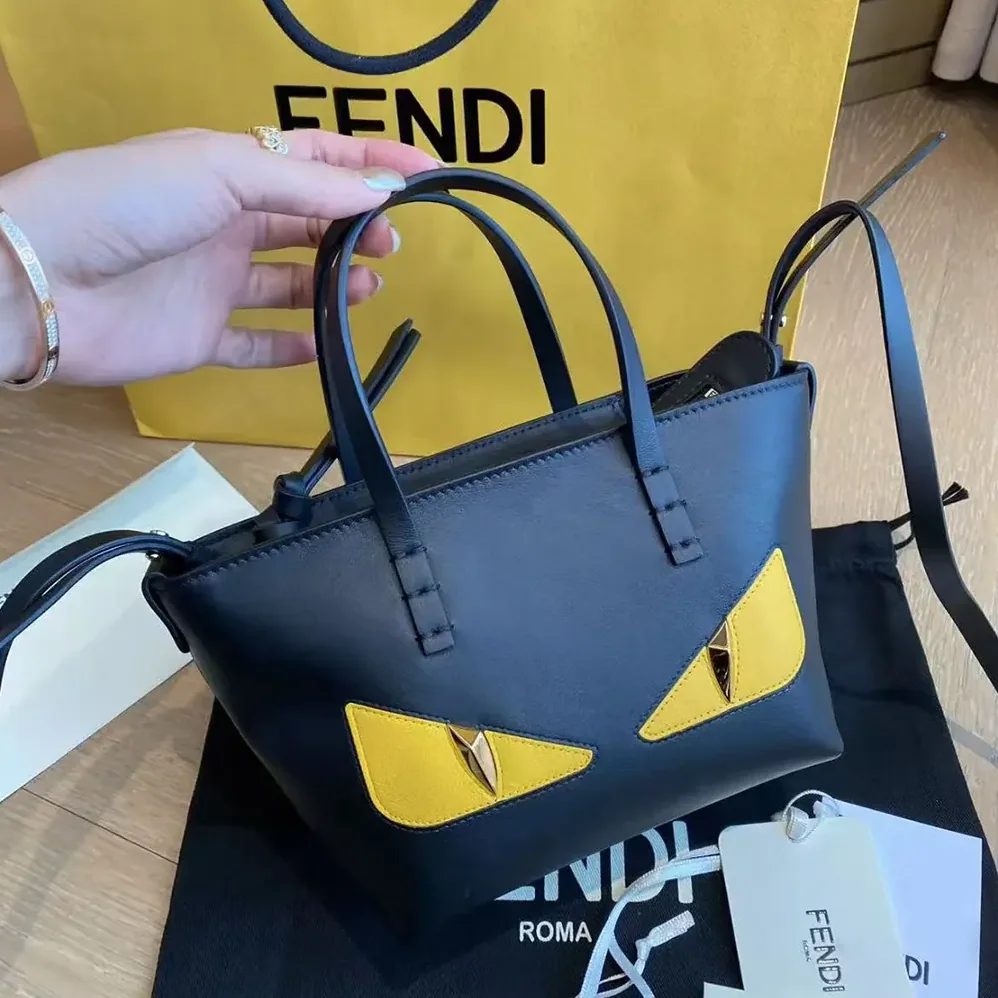 Fendi Ubisex Roll Mini Lunar New Year Black Leather Mini in bag