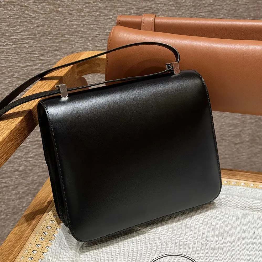 Hermes Constance 24 Bag Box Leather for Women in Black/Silver Hermes Constance 24 Bag Box Leather for Women in Black/Silver