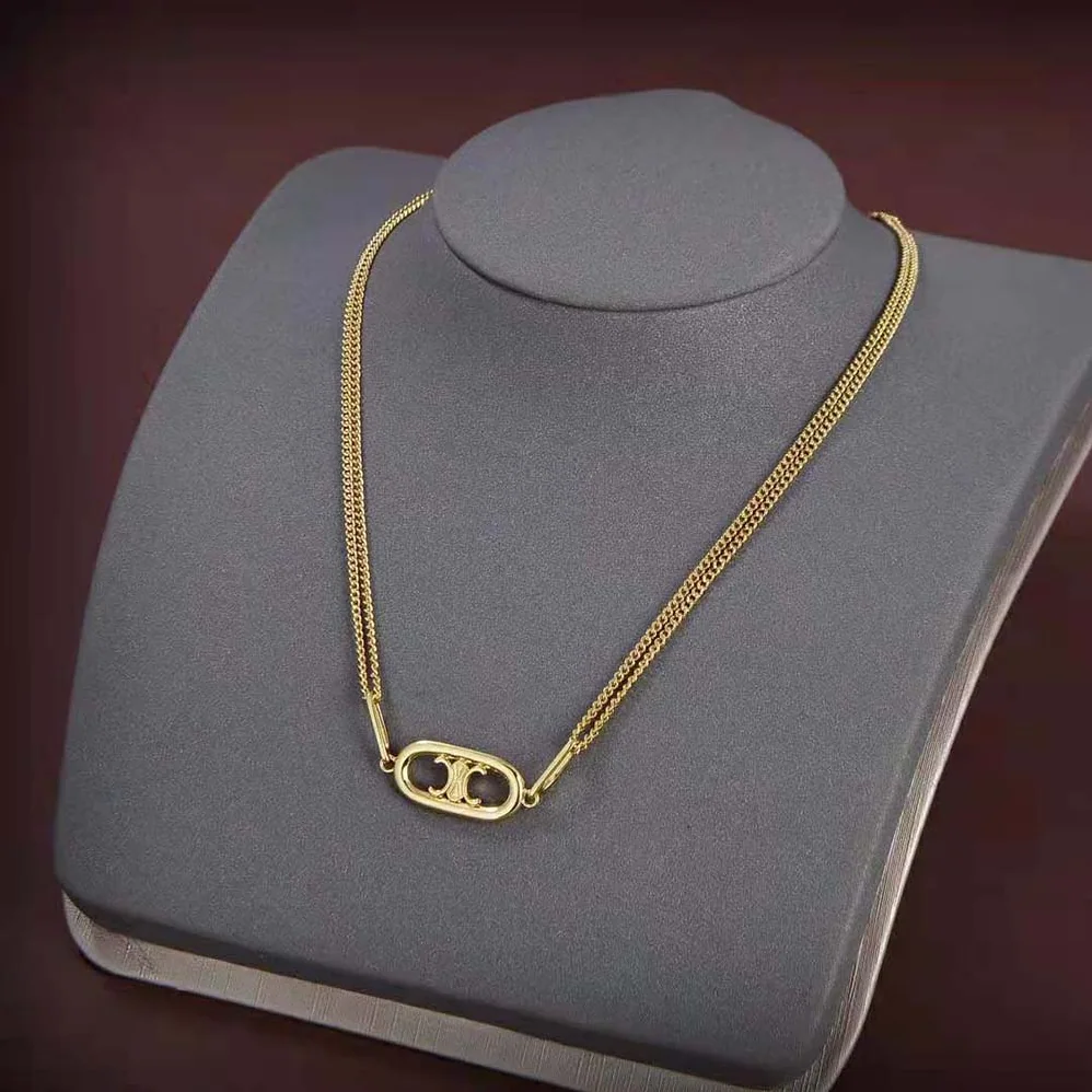 Celine Maillon Triomphe Necklace in Gold Brass for Women