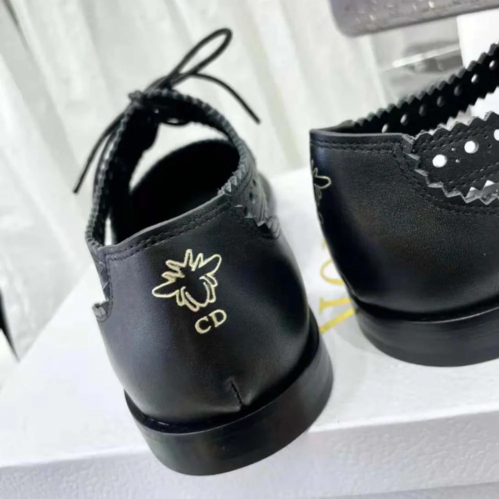 Dior Teddy-d Derby Black Perforated Calfskin for Women