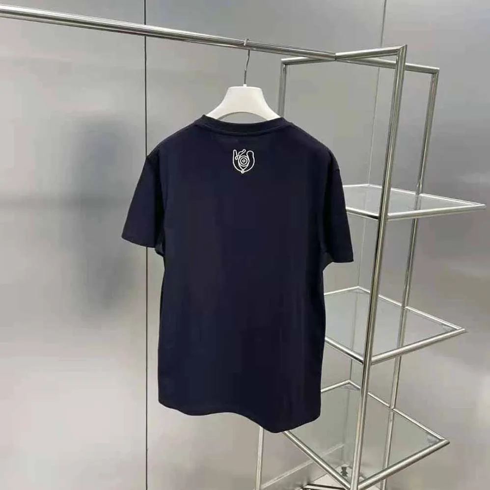 Loewe Embroidered T-shirt in Organic Cotton for Men in Black
