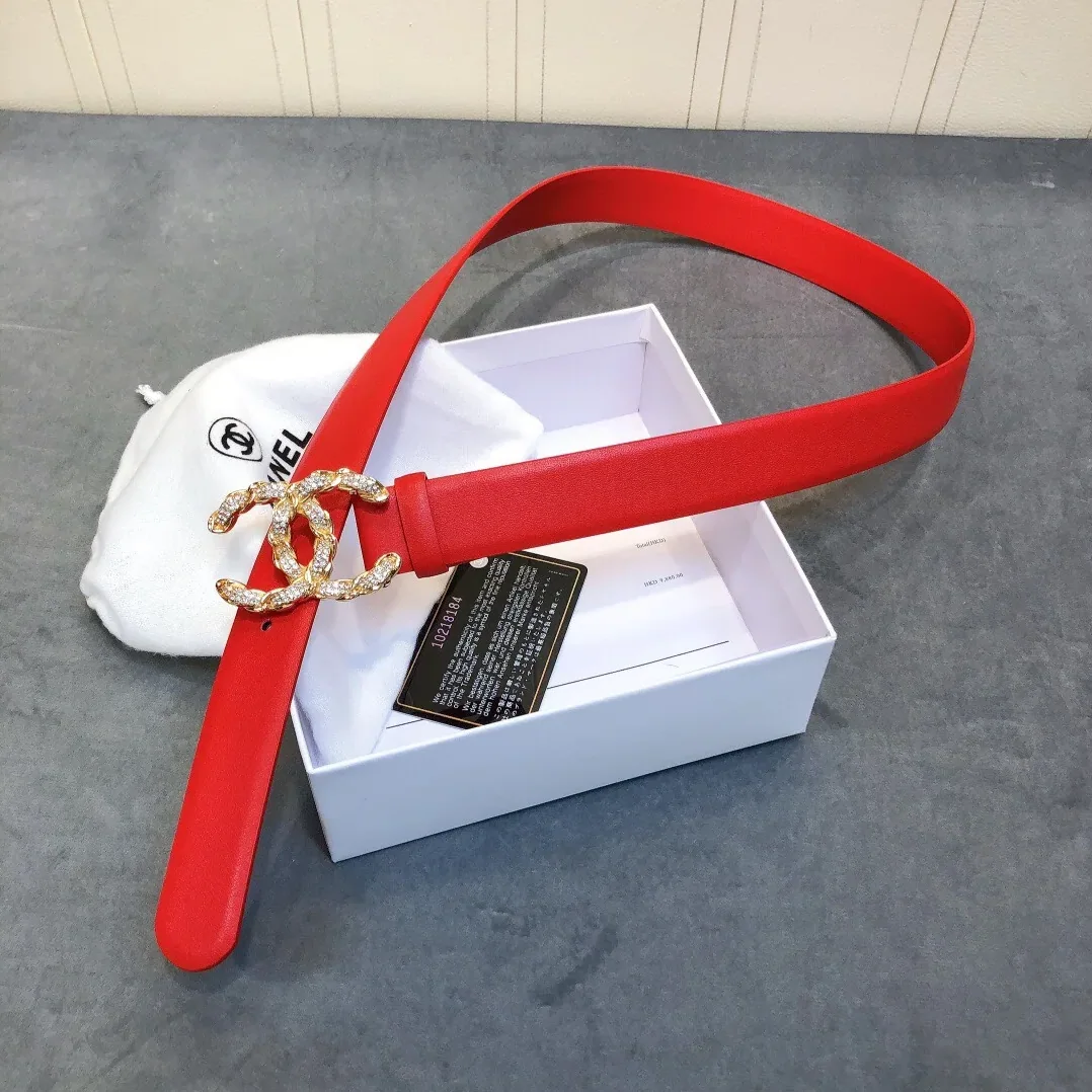 Chanel Belt With Double C Buckle Red for Women
