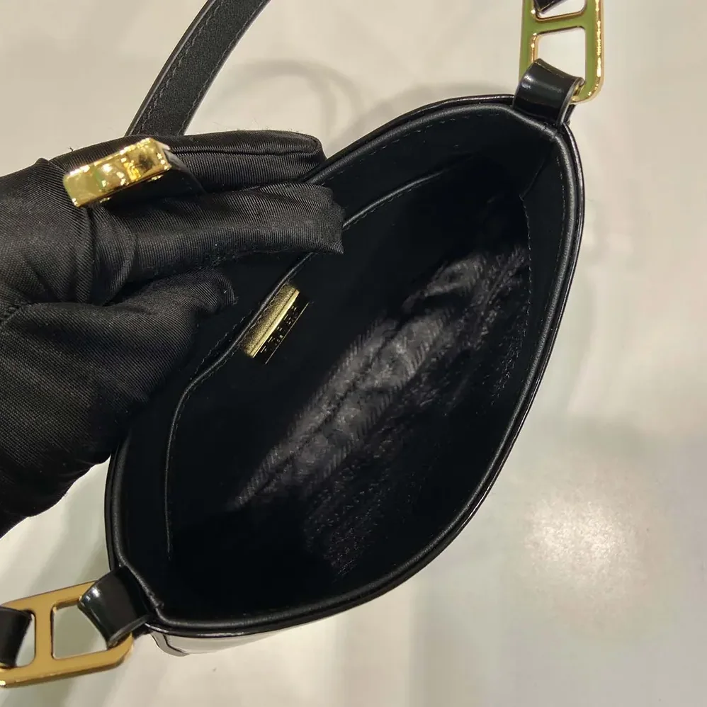 Prada Cleo Brushed Leather Shoulder Bag with Clasp Closure for Women Prada Cleo Brushed Leather Shoulder Bag with Clasp Closure for Women