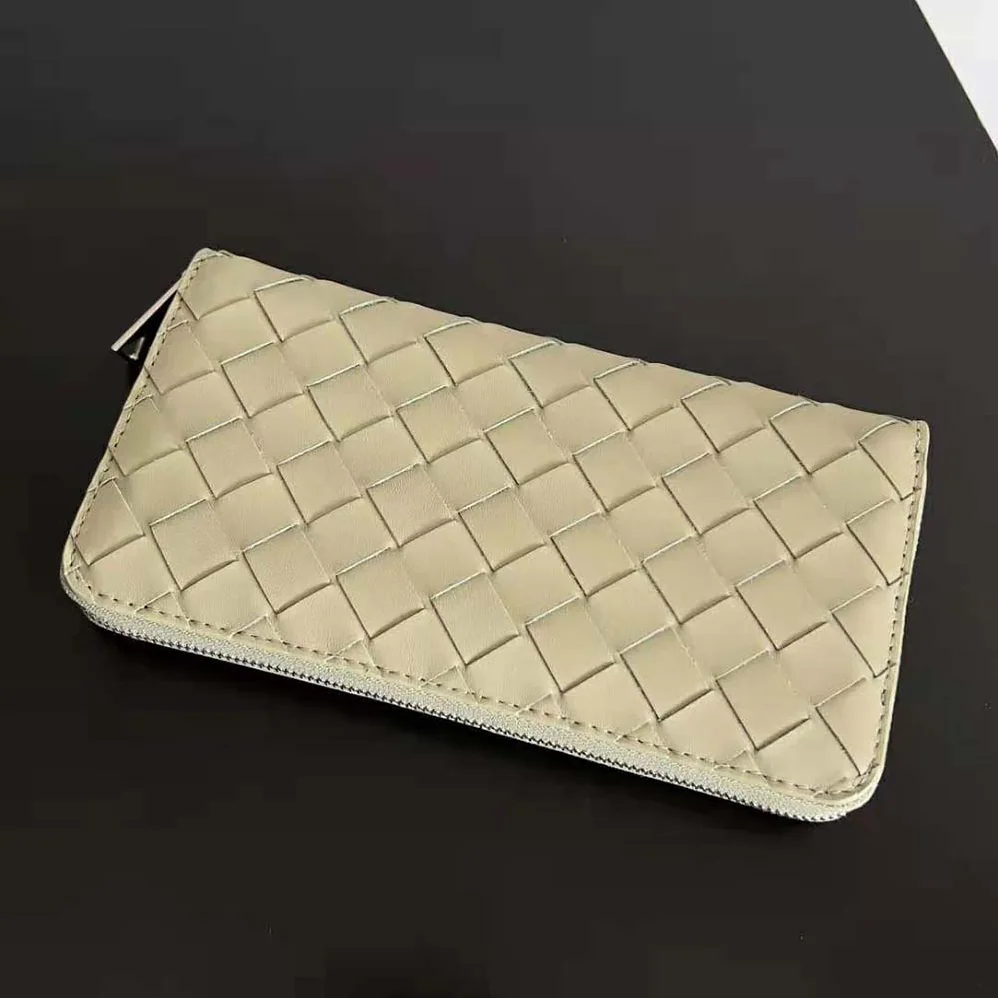 Bottega Veneta Intrecciato Zip Around Wallet for Men in Yellow