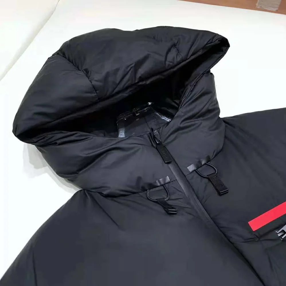 Prada Technical Nylon Puffer Jacket for Women in Black Prada Technical Nylon Puffer Jacket for Women in Black