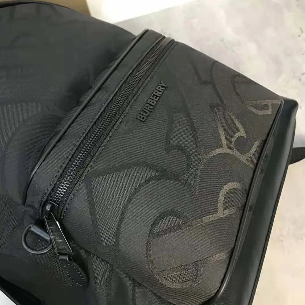 Burberry Monogram Jacquard Backpack for Men in Black Burberry Monogram Jacquard Backpack for Men in Black