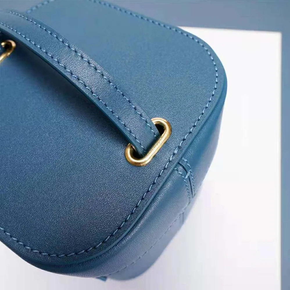 Celine Small Box Cuir Triomphe in Smooth Calfskin for Women in Blue