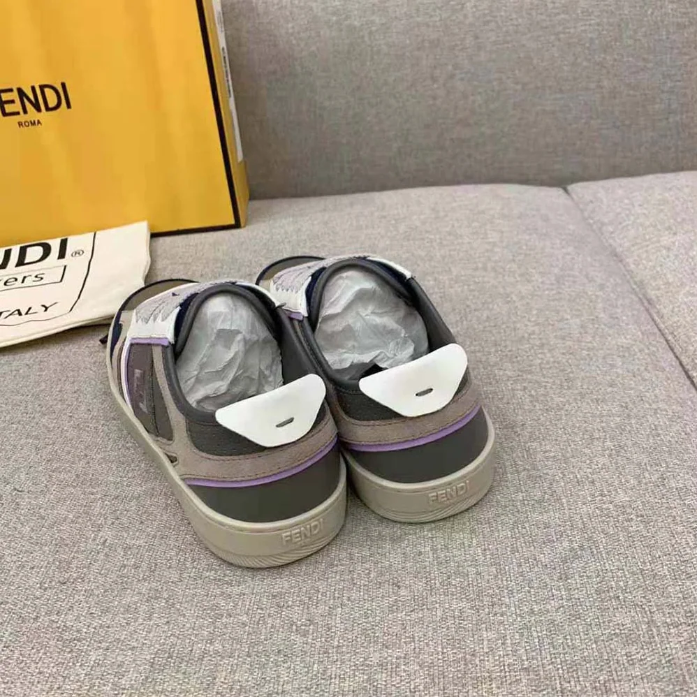 Fendi Step Gray Leather Low for Men in tops Fendi Step Gray Leather Low for Men in tops