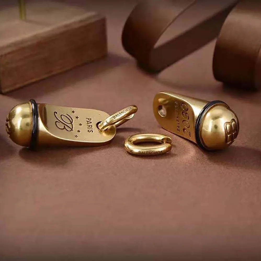 Balenciaga Hotel Earrings in Gold Aluminium and Brass for Women Balenciaga Hotel Earrings in Gold Aluminium and Brass for Women