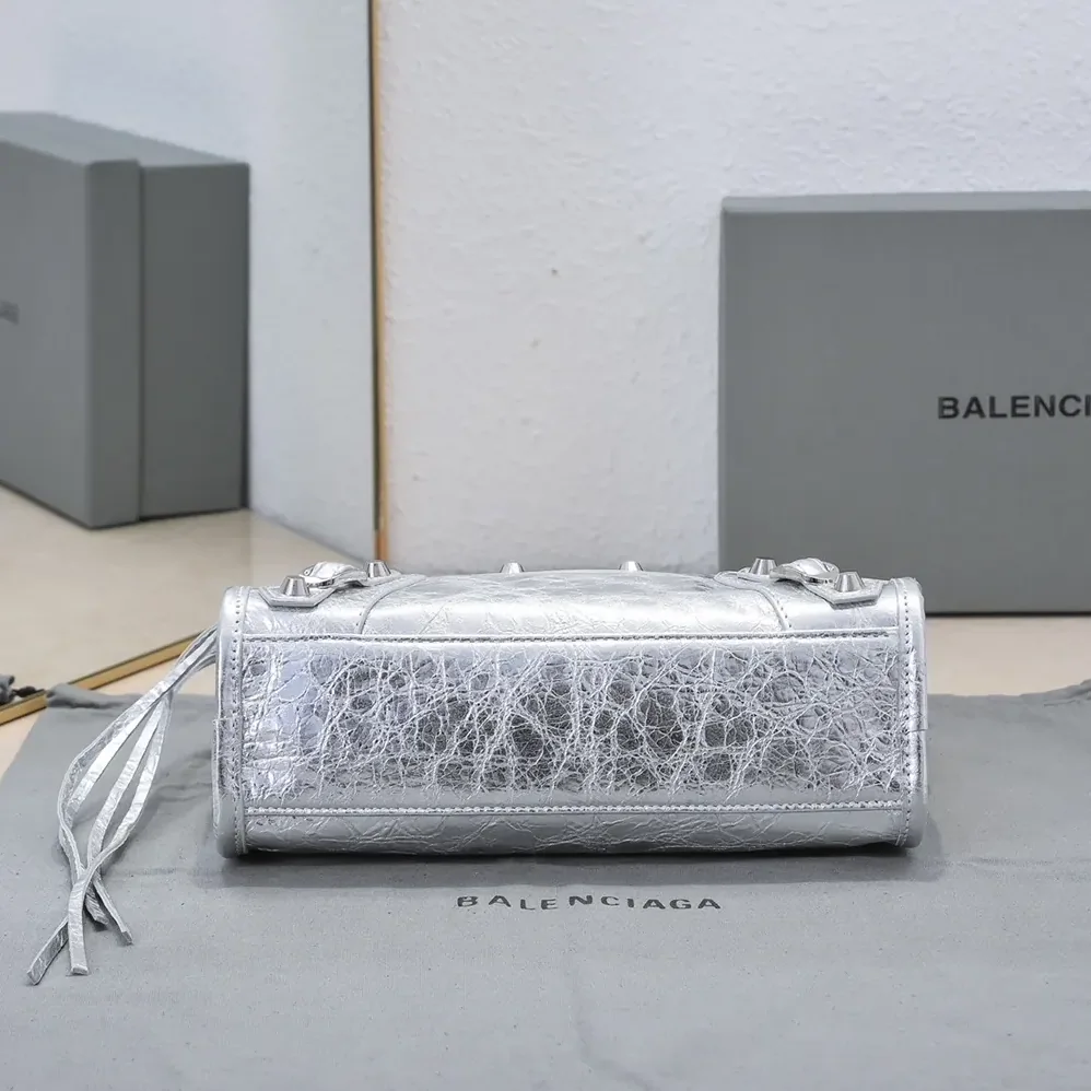 Balenciaga Le City Small Bag Metallized in Silver for Women Balenciaga Le City Small Bag Metallized in Silver for Women