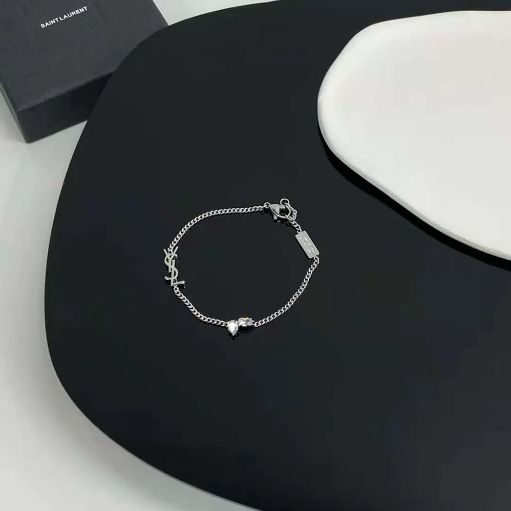 Saint Laurent YSL Opyum Charm Bracelet in Metal and Rhinestone for Women Saint Laurent YSL Opyum Charm Bracelet in Metal and Rhinestone for Women