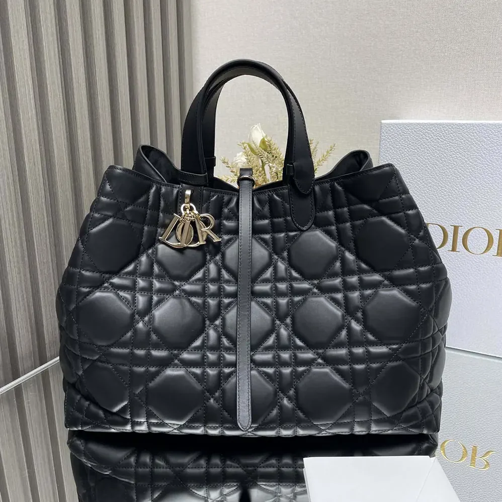 Dior Large Dior Toujours Bag Black Macrocannage Calfskin for Women Dior Large Dior Toujours Bag Black Macrocannage Calfskin for Women