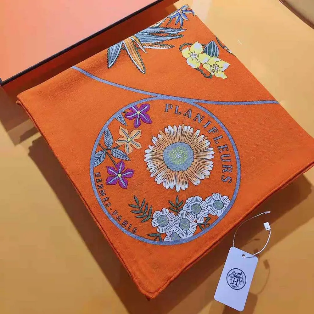 Hermes Planifleurs Scarf 90 for Women in Orange