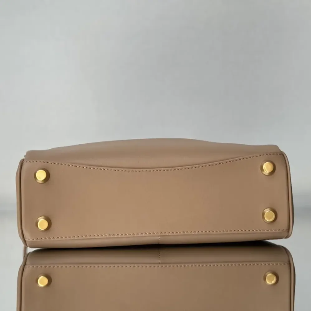 Balenciaga Rodeo Handbag Small In latte Smooth Calfskin Aged for Women in gold Hardware