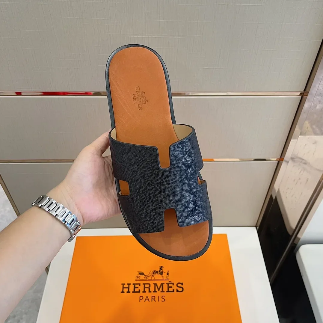 Hermes Izmir Sandals Black in Brown Hermes Izmir Sandals Black in Brown