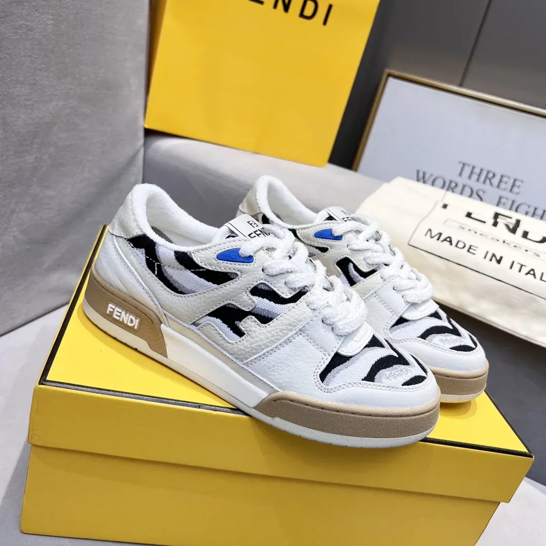 Fendi FD Fendi Match Low Tops Sneakers Black And White