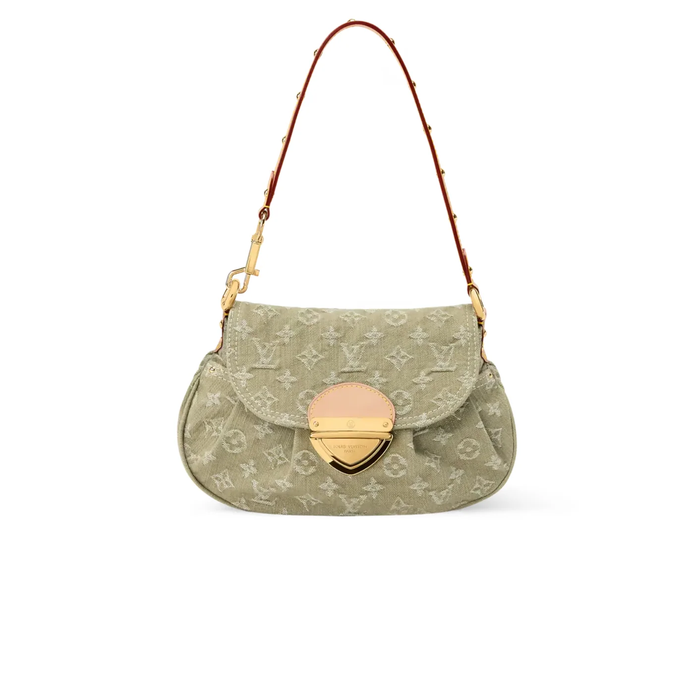 Louis Vuitton Sunset Shoulder Bag in Khaki Denim Gold Hardware