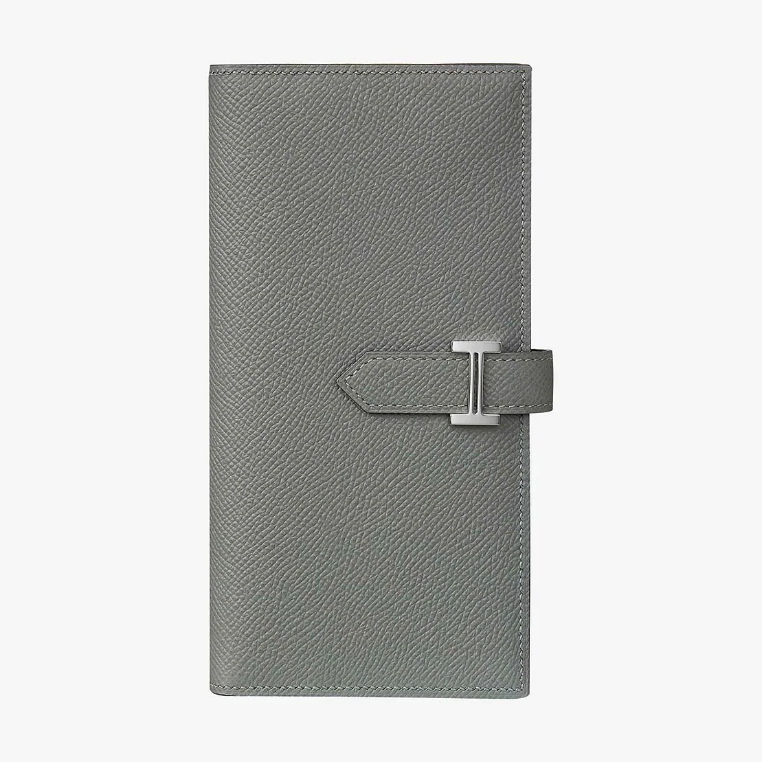 Hermes Medium Bearn Wallet in Epsom Calfskin Leather in Silver