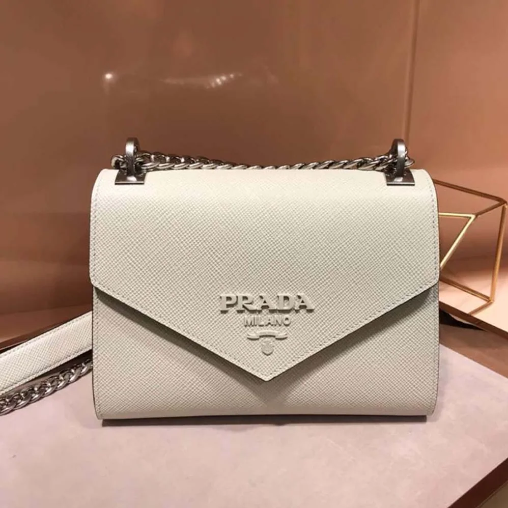 Prada Monochrome Saffiano Leather Bag for Women in Beige Prada Monochrome Saffiano Leather Bag for Women in Beige