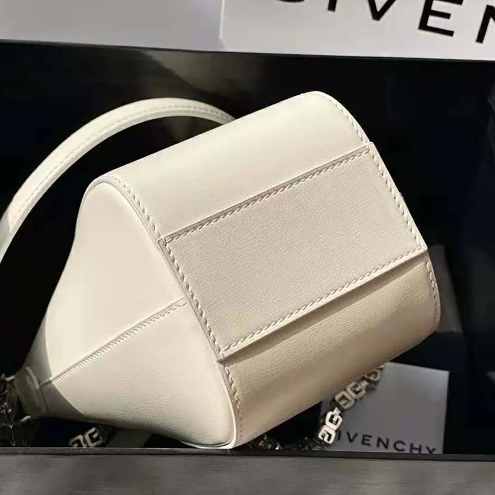 Givenchy Mini Antigona Vertical Bag in Box Leather for Women in White Givenchy Mini Antigona Vertical Bag in Box Leather for Women in White