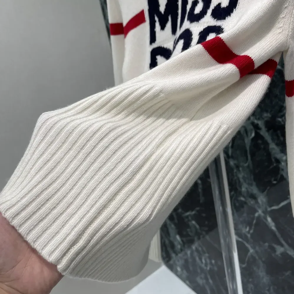 Dior DiorAlps Mock Neck Sweater White Virgin Wool and Cashmere Knit for Women Dior DiorAlps Mock Neck Sweater White Virgin Wool and Cashmere Knit for Women