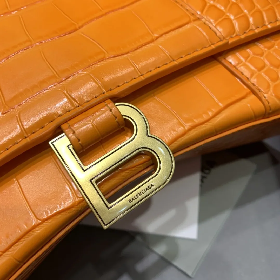 Balenciaga Hourglass Small Handbag In Orange