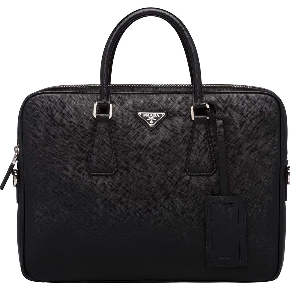 Prada Saffiano Leather Black Briefcase Bag for Men Prada Saffiano Leather Black Briefcase Bag for Men