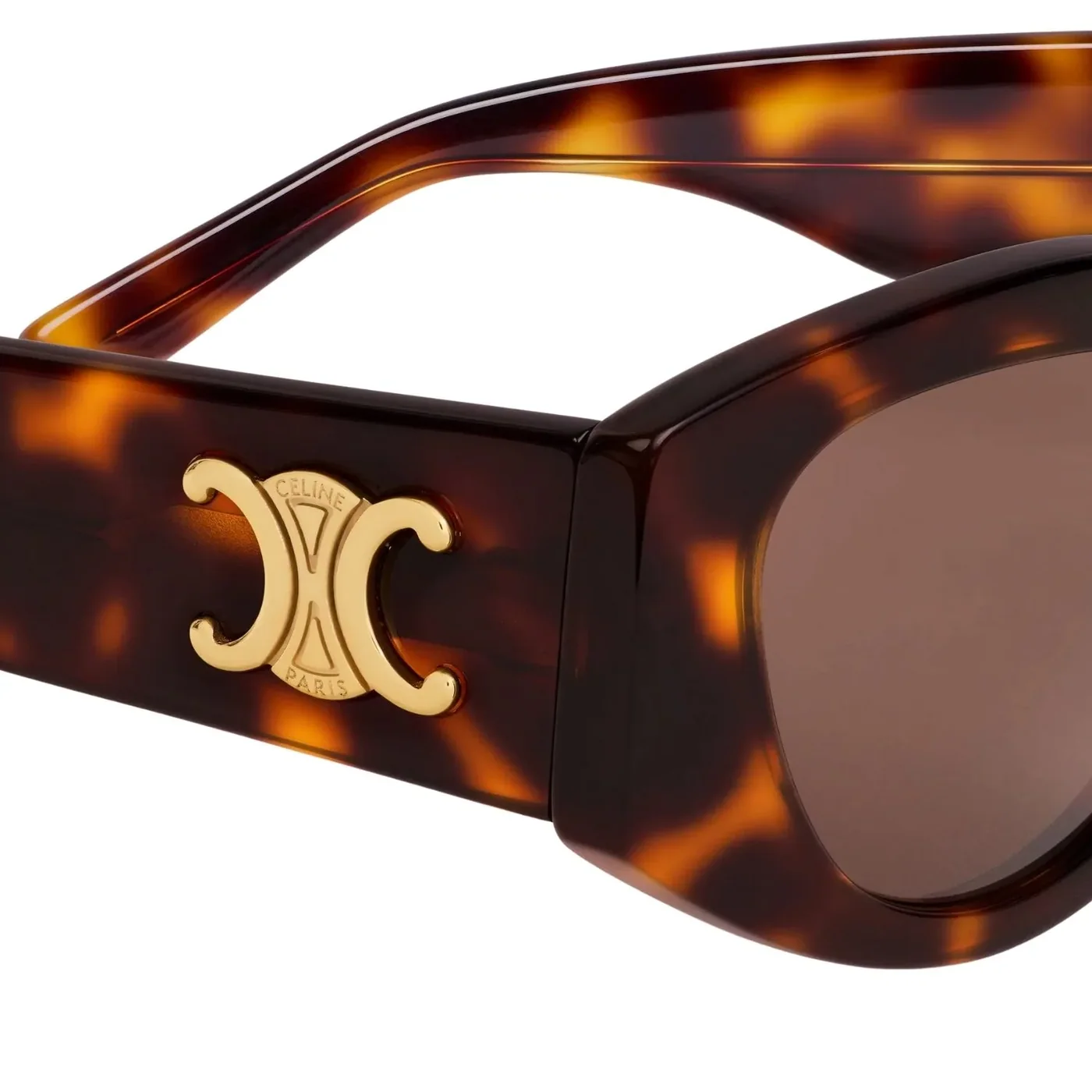 Celine Triomphe 15 Sunglasses In Acetate Dark Havana Celine Triomphe 15 Sunglasses In Acetate Dark Havana