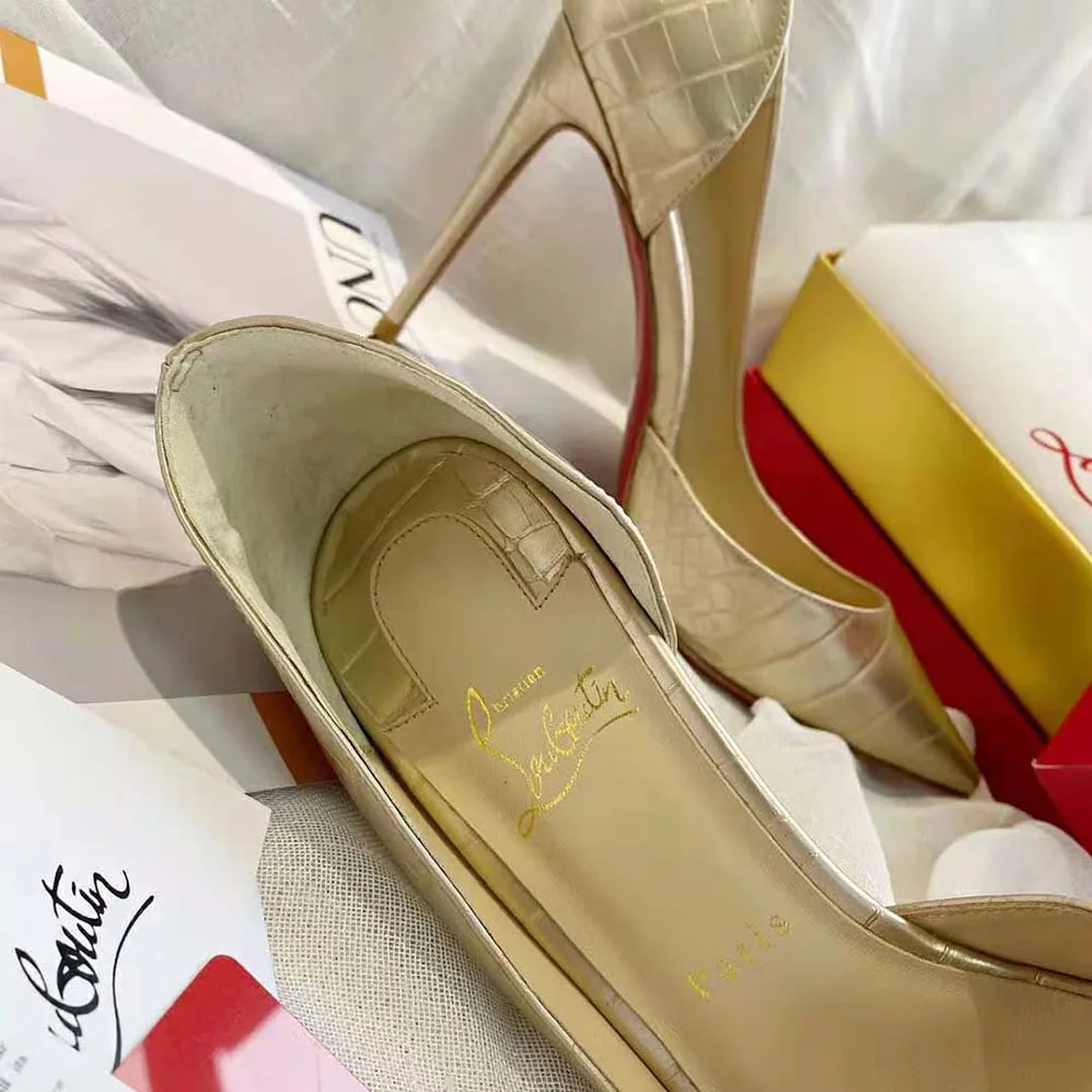 Christian Louboutin Lriza 100 mm Heel for Women in Gold