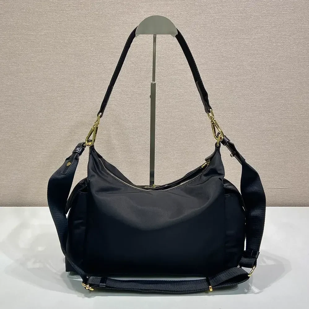 Prada Explore Large Re-Nylon And Leather Bag for Women in Black Prada Explore Large Re-Nylon And Leather Bag for Women in Black