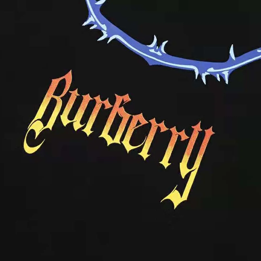 Burberry Thorn and Logo Print Cotton Oversized T-shirt for Men in Black