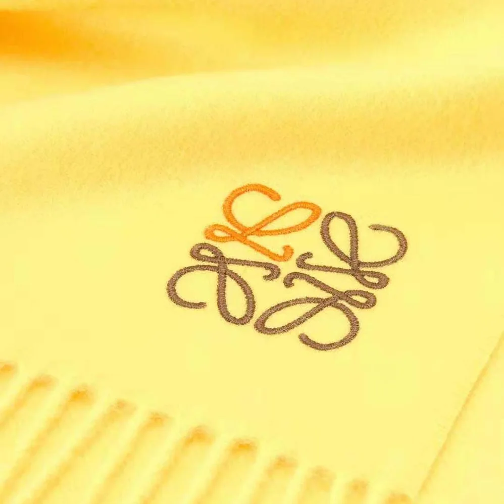 Loewe Anagram Scarf in Cashmere for Women in Yellow Loewe Anagram Scarf in Cashmere for Women in Yellow
