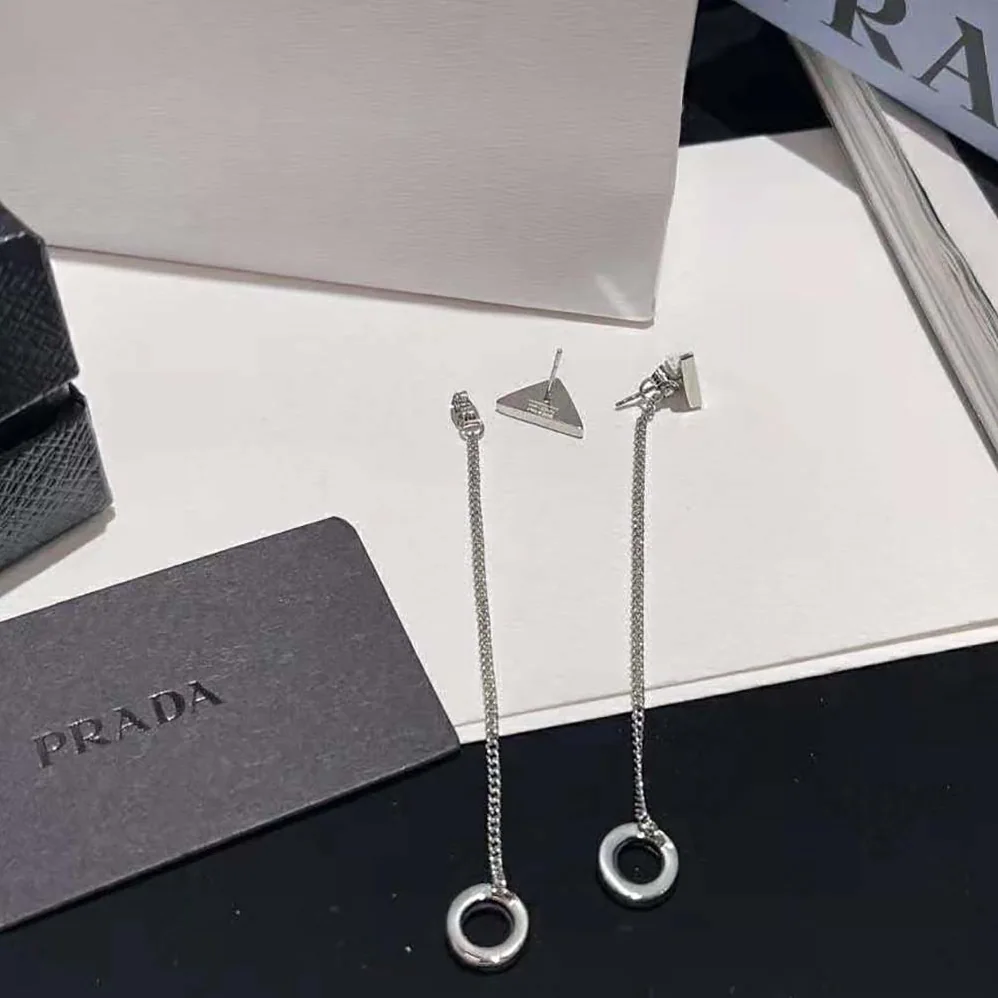 Prada Crystal Logo Jewels AirPods Pendant Earrings for Women Prada Crystal Logo Jewels AirPods Pendant Earrings for Women