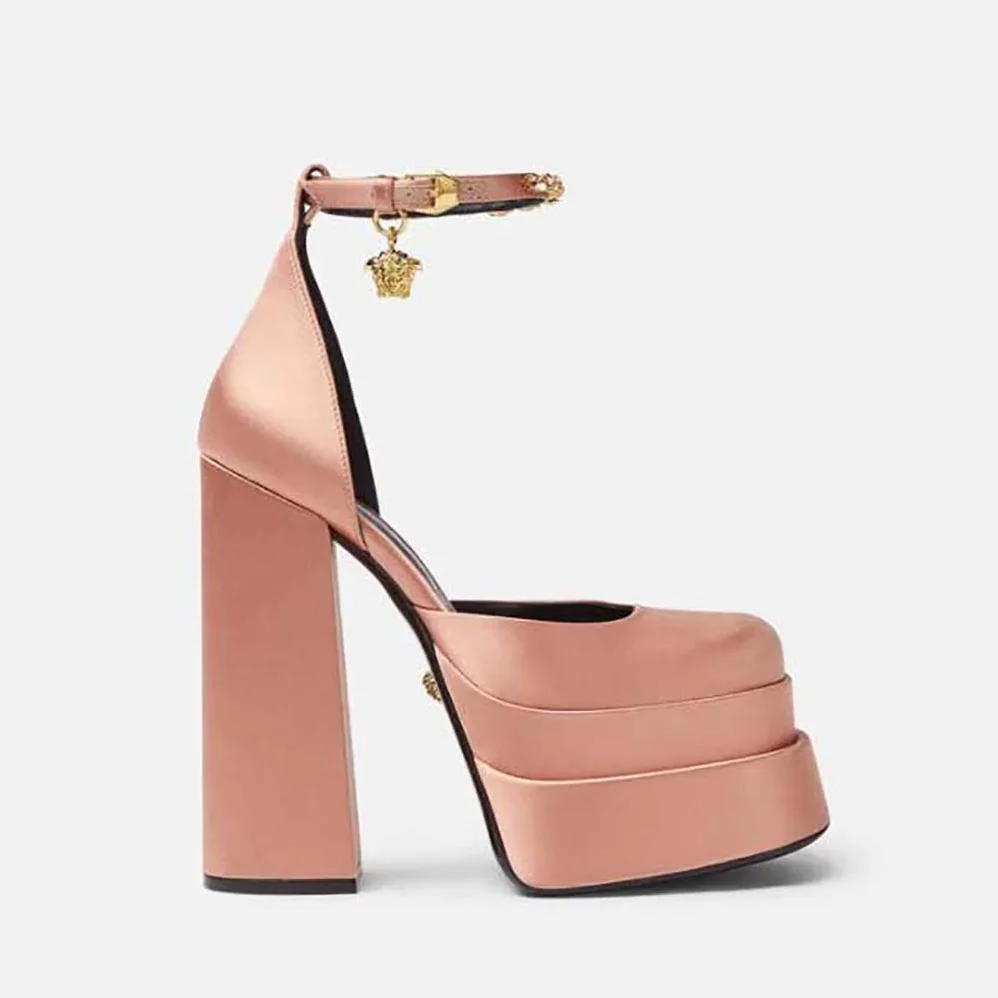 Versace Medusa Aevitas Platform Pumps in 15.5cm Heel Hight for Women in Pink