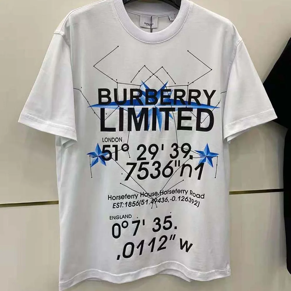 Burberry Constellations Print Oversized T-shirt for Women in White