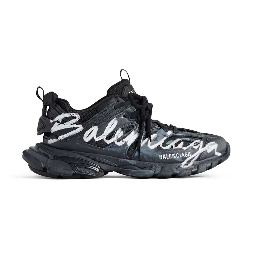 Balenciaga Track Signature Sneaker in Black and White for Unisex Balenciaga Track Signature Sneaker in Black and White for Unisex
