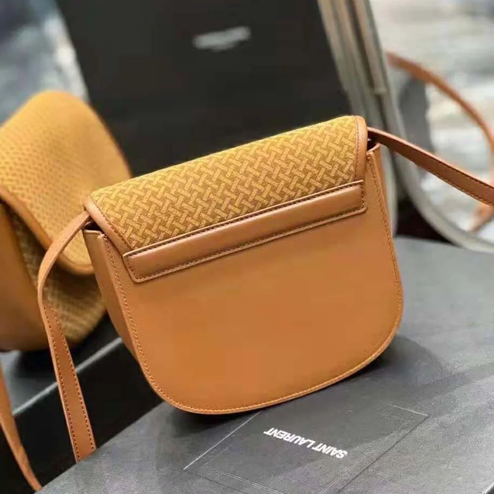 Saint Laurent YSL Kaia Small Satchel in Suede with Braid Motif for Women Saint Laurent YSL Kaia Small Satchel in Suede with Braid Motif for Women