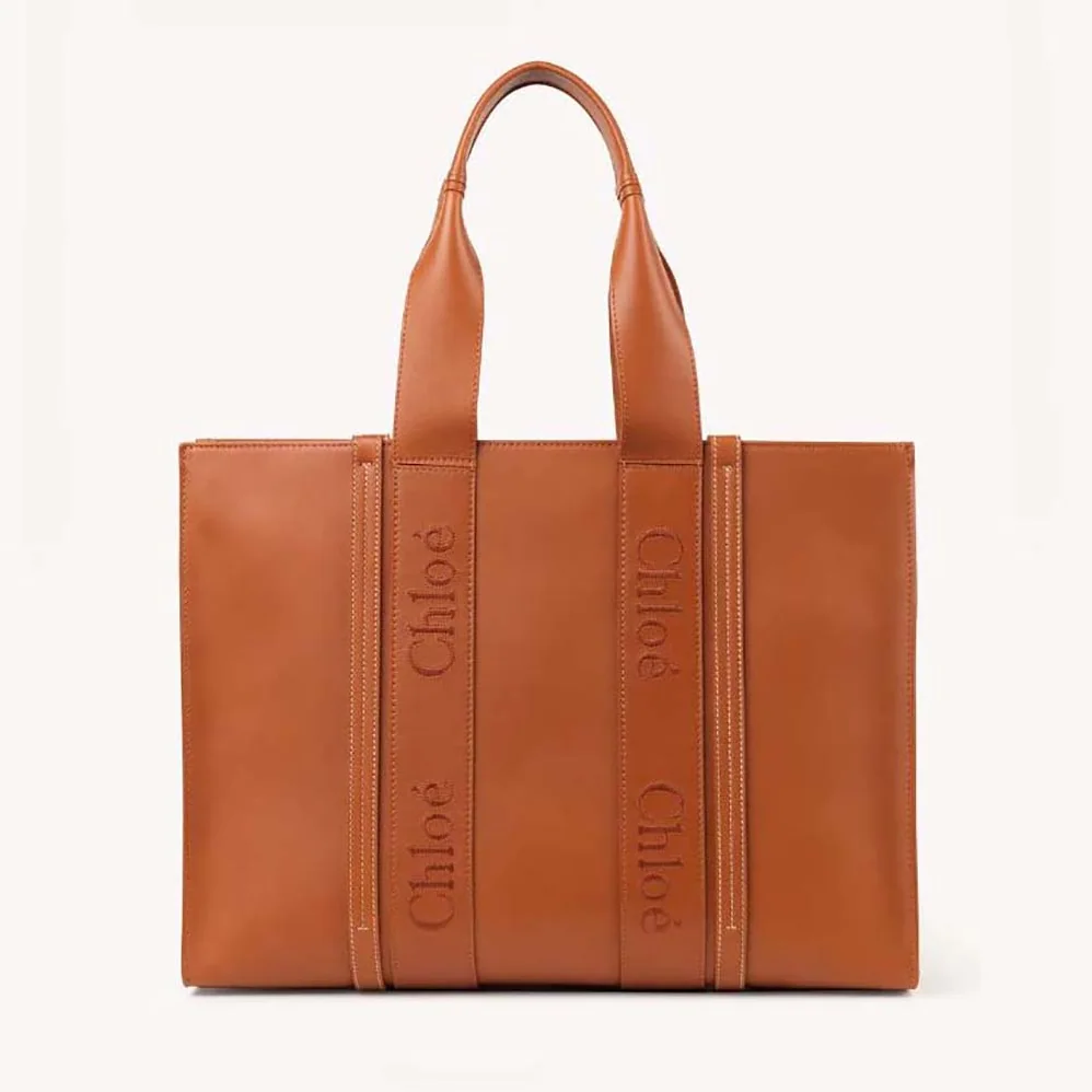 Chloe Large Woody Tote Bag for Women in Brown Chloe Large Woody Tote Bag for Women in Brown