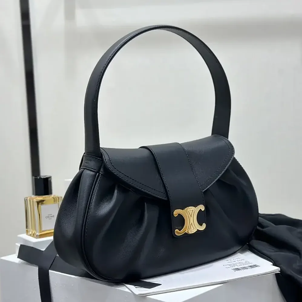 Celine Medium Polly Bag in Supple Calfskin-Black 115633FDU.38NO for Women Celine Medium Polly Bag in Supple Calfskin-Black 115633FDU.38NO for Women