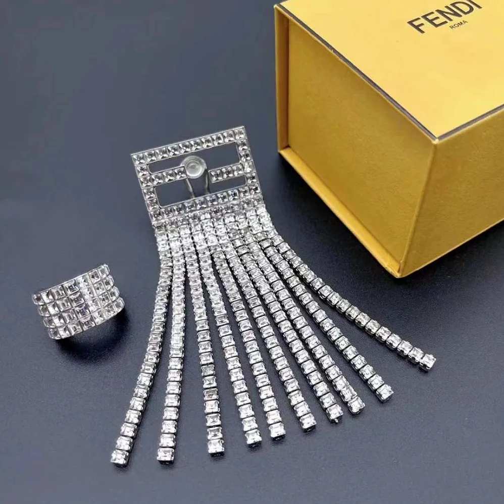 Fendi Baguette Earrings Silver for Women in Colored Earrings Fendi Baguette Earrings Silver for Women in Colored Earrings