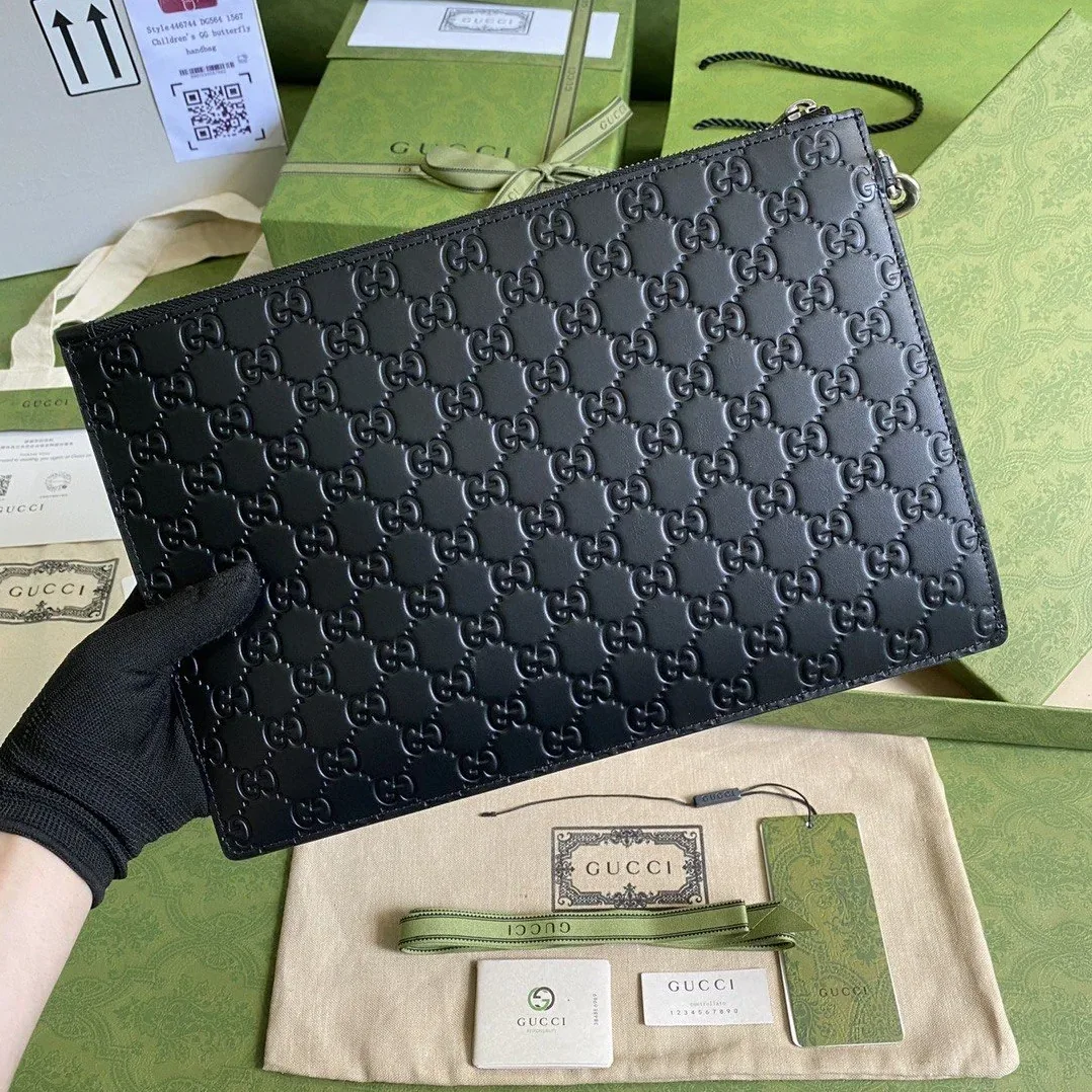 Gucci GG Embossed Pouch Black GG Embossed / Gucci GG Embossed Pouch Black GG Embossed /